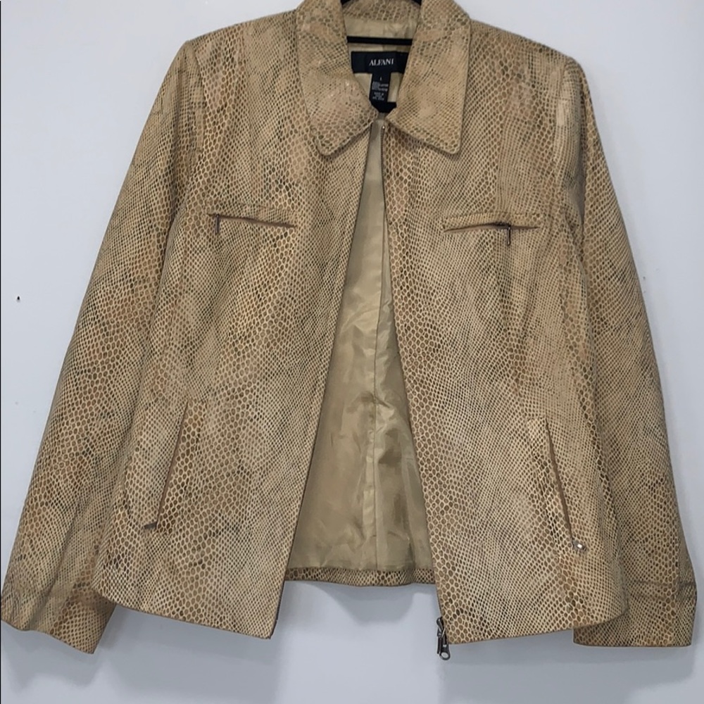 ALFANI embossed Leather jacket